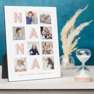 NANA Pink Letters Oma Foto Collage Keepake Fotoplatte