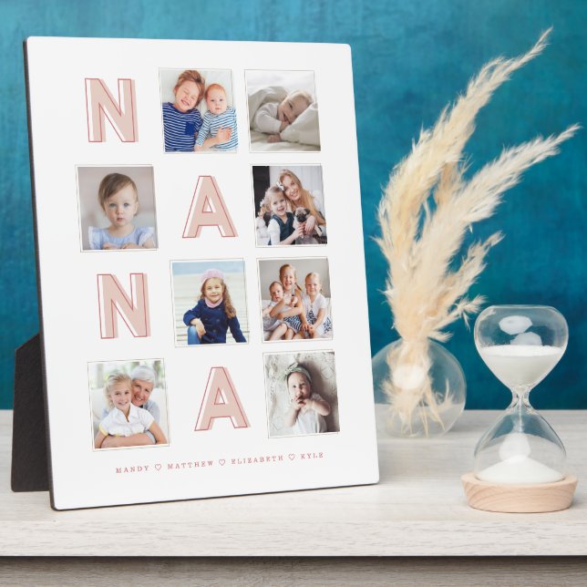 NANA Pink Letters Oma Foto Collage Keepake Fotoplatte (Seite)