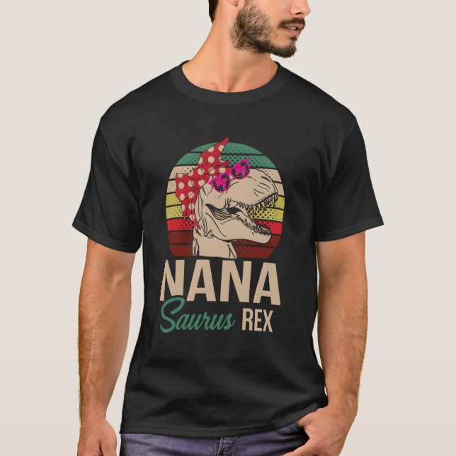 Nana Saurus Rex Nanasaurus Dino Liebe Grand T-Shirt (Vorderseite)