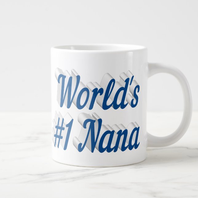 Nana Sea Blue Halbtext Mütter Day Jumbo-Tasse (Rechts)