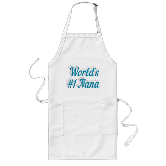 Nana Sky Blue Text Mütter Day Lange Schürze (Vorne)