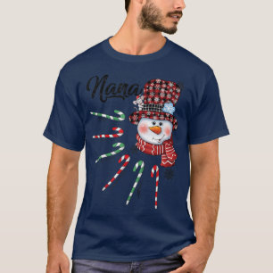 Nana Snowman Candy Cane Red Kariert HatChristmas G T-Shirt