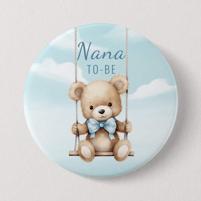 Nana-To-Be-Teddy-Bär-Schaukel Button (Vorderseite)