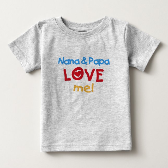 Nana und Papa Liebe Baby T-shirt (Vorderseite)