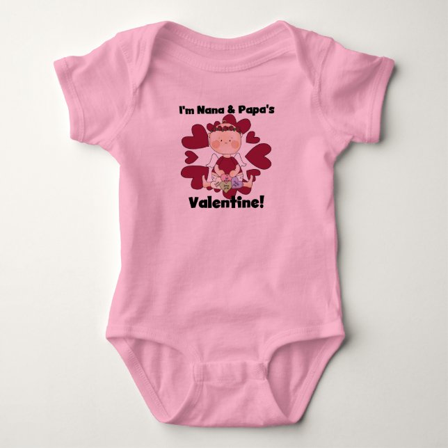 Nana- und Papa-Valentinsgruß-T-Shirts Baby Strampler (Vorderseite)
