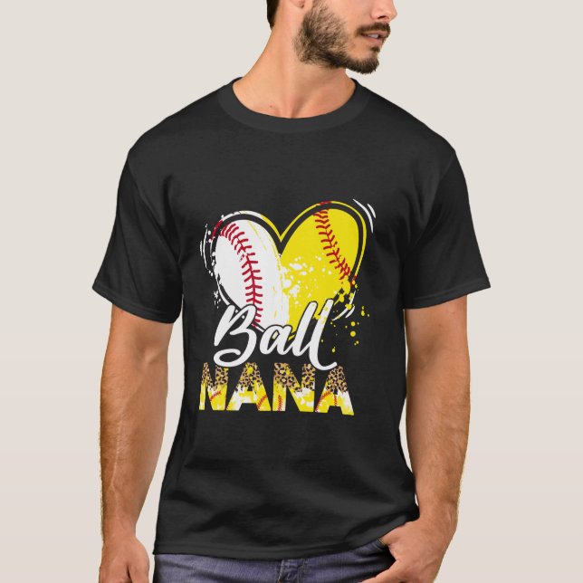 Nana von beiden Baseball Softball Sport Matching F T-Shirt (Vorderseite)
