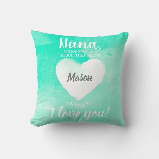 NANA wann immer Sie Touch dieses Herz-Grün Kissen (Vorderseite)