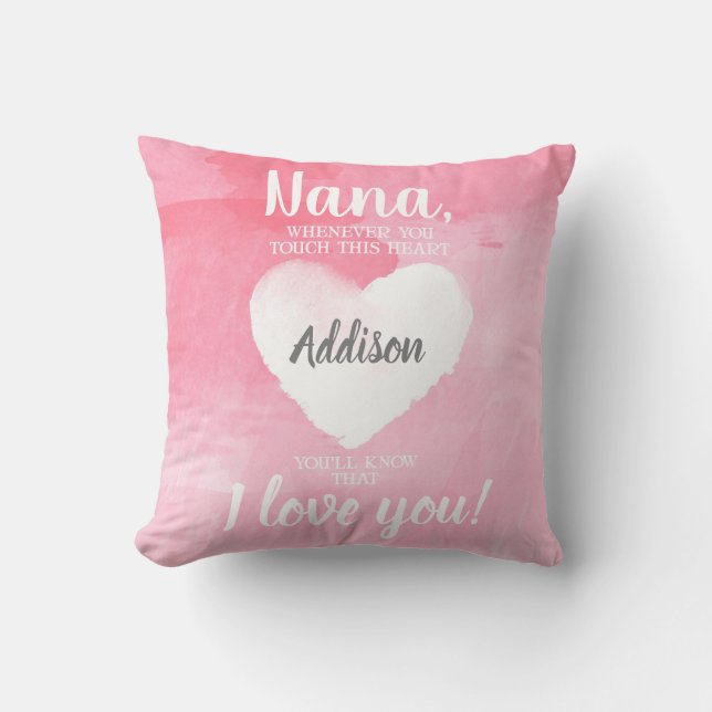 NANA wann immer Sie Touch dieses Herz-Rosa Kissen (Vorderseite)