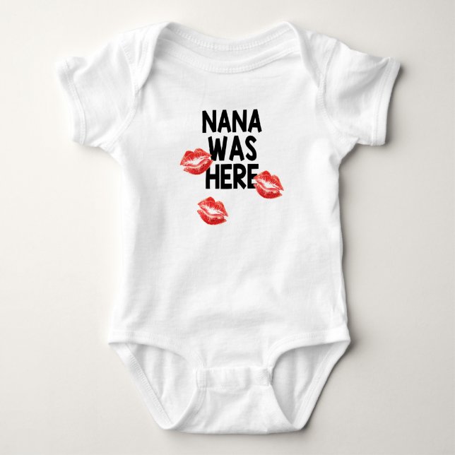 Nana war küsst hier Baby-Bodysuit Baby Strampler (Vorderseite)