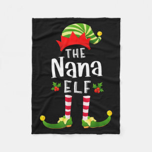 Nana Weihnachtself passendes Schlafanzug X-mas Par Fleecedecke