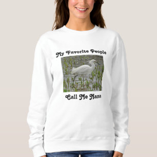 Nana White Egret Water Foto Wading Bird Sweatshirt