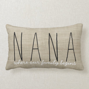 Nana... wo unsere Familie beginnt Großmutter Kisse Lendenkissen