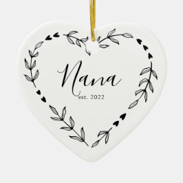Nana Year Est. Ornement en céramique de Noël