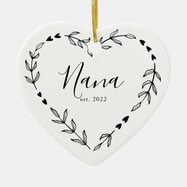 Nana Year Est. Ornement en céramique de Noël (Devant)
