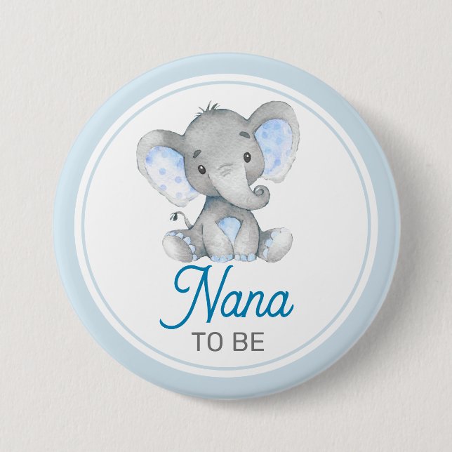 Nana zu New Granny Baby Boy Duwer Elephant Button (Vorderseite)