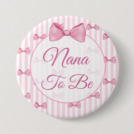 Nana zu Pink Bow Baby Showknopf Button