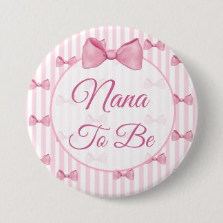 Nana zu Pink Bow Baby Showknopf Button