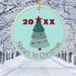 Nana's 1. Weihnachtsdekoration Foto Keramik Ornament