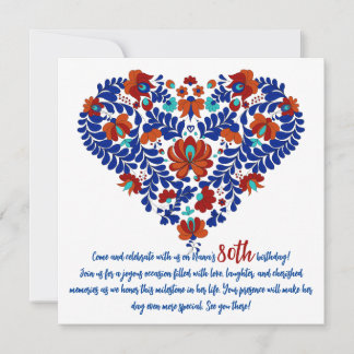 Nana's 80. Geburtstag / Ungarisch Rustikale Matyo Einladung