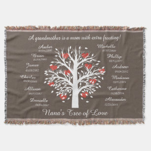 Nanas Baum der Liebe! Personalisiert Keepake Decke
