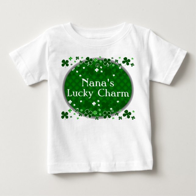 Nanas Glücksbringer, St Patrick Tagesbaby Baby T-shirt (Vorderseite)
