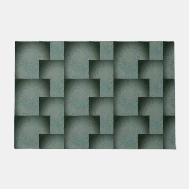 Nana's Hearts (Schwarz & Grau) Fußmatte (Vorderseite)