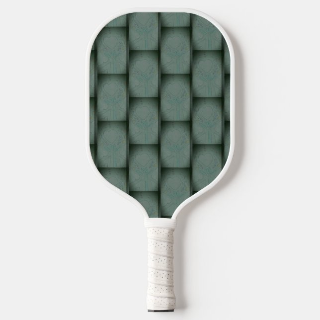 Nana's Hearts (Schwarz & Grau) Pickleball Schläger (Vorderseite)