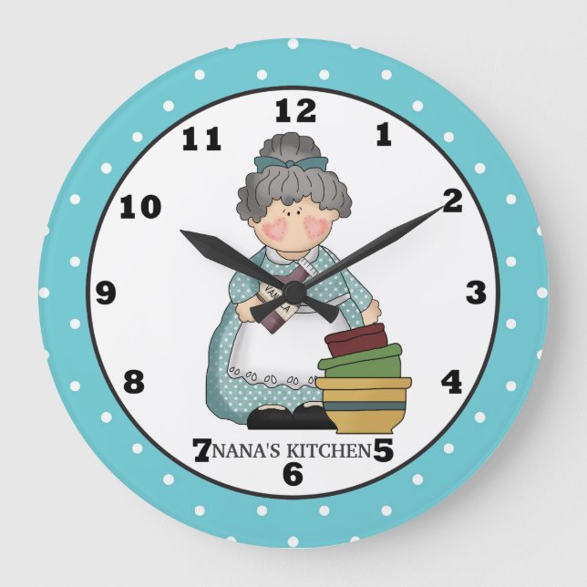 Nana's Kitchen fun wall clock Große Wanduhr (Vorderseite)