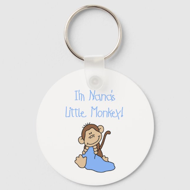 Nanas kleiner Affe - Blaue Hemden und Geschenke Schlüsselanhänger (Vorderseite)