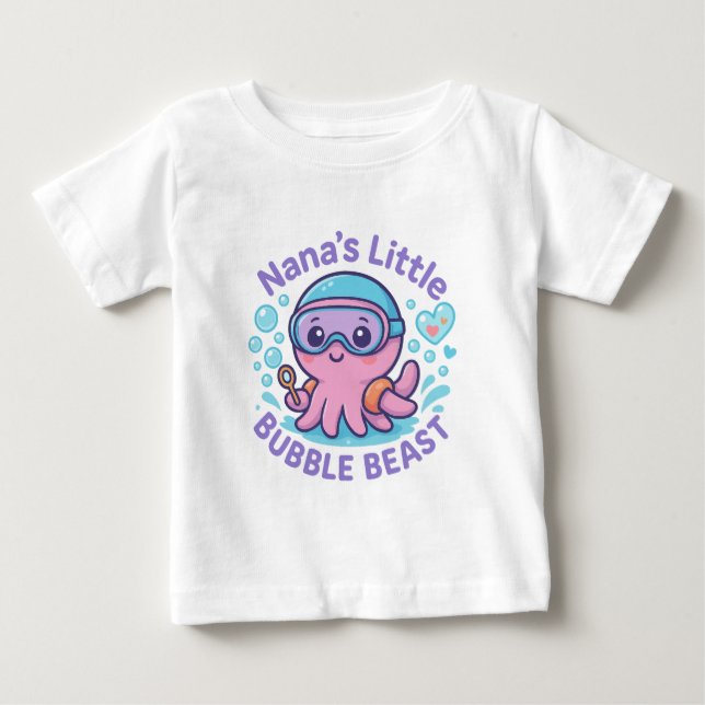 Nanas kleiner Niedlicher Krake Baby T-shirt (Vorderseite)