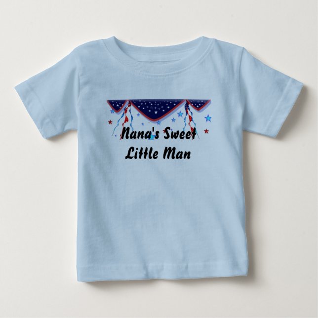 Nana's Little Man Patriotic Baby T-shirt (Vorderseite)