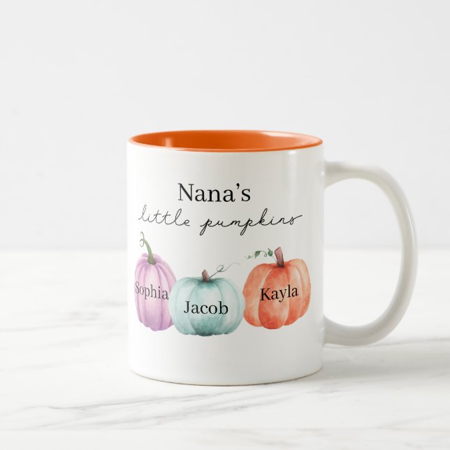 Nana's Little Pumpkins Zweifarbige Tasse (Rechts)