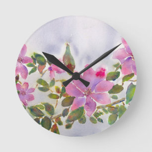 Nanas Rose Runde Wanduhr