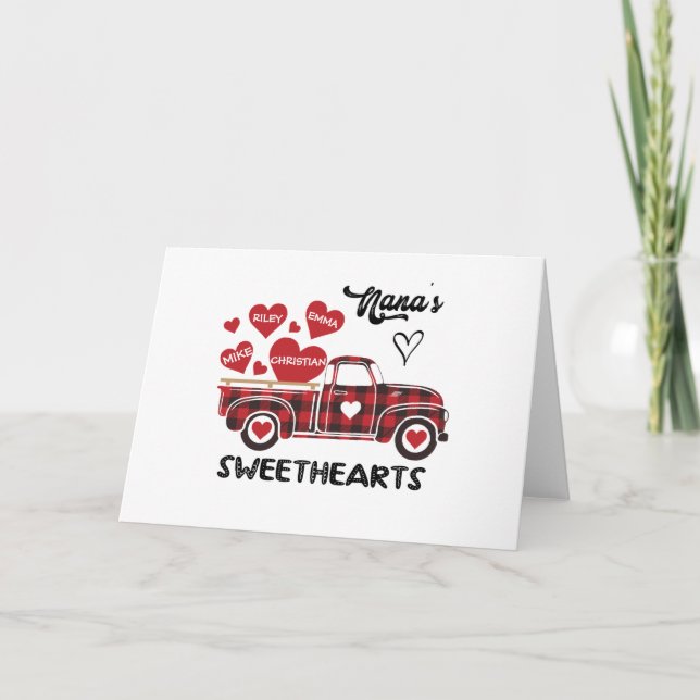 Nana's Sweethearts Truck Personalisiert Oma Karte (Vorderseite)