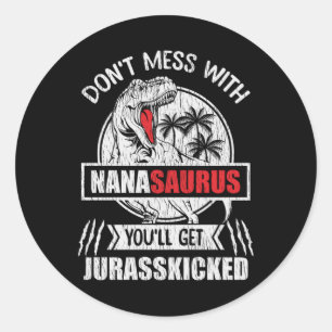 Nanasaurus-Dinosaur-Geschenk für Nana und Oma Runder Aufkleber