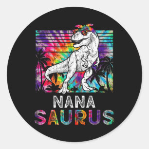 Nanasaurus Dinosaur Nana Saurus Familie passendes  Runder Aufkleber