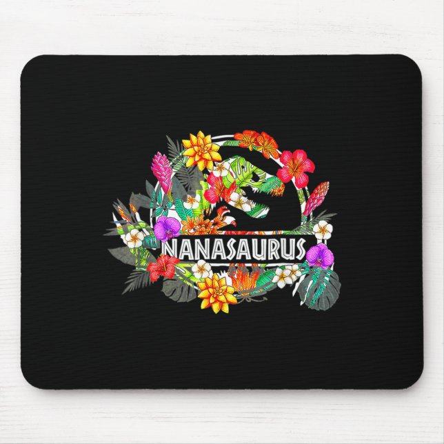Nanasaurus Oma Dinosaurier T-Rex Blumen Mutter Mousepad (Vorne)