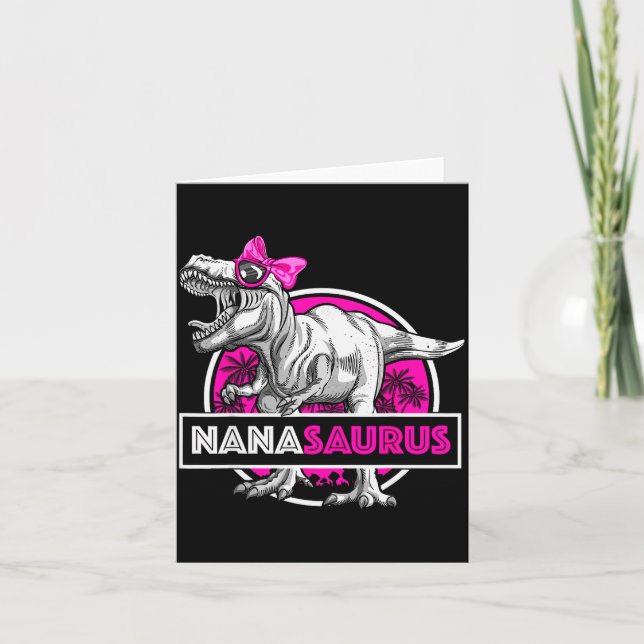 Nanasaurus T-rex Matching Funny Grandma Saurus Din Karte (Vorderseite)