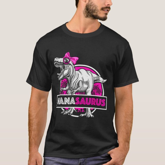 Nanasaurus T-rex Matching Funny Grandma Saurus Din T-Shirt (Vorderseite)