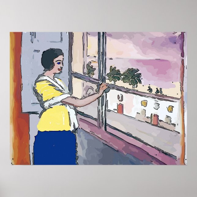 Nancy am Fenster, um ihre Kinder zu beobachten Poster (Vorne)