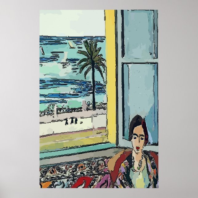 Nancy at Window, Matisse Style Poster (Vorne)