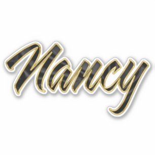 Nancy black gold Lettering Aufkleber Sticker