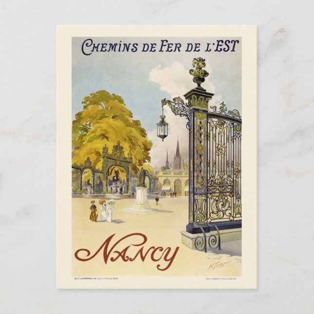 Nancy France Vintage Poster 1908 Postkarte (Vorderseite)