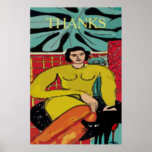 Nancy mit Black Cat Poster