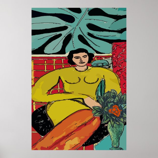 Nancy mit Rote Rose Poster (Vorne)