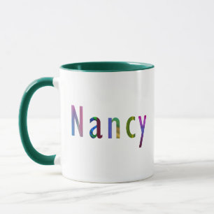 "Nancy" Name in lebhafter Frühlingsfarbe Kunst Tasse