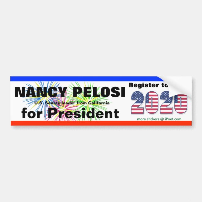 NANCY PELOSI FÜR PRÄSIDENTEN im Jahre 2020 - Autoaufkleber (Vorne)