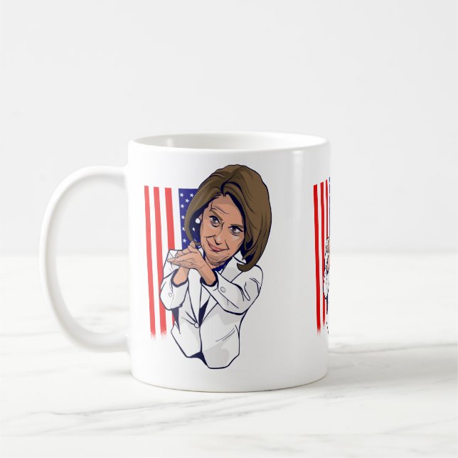 Nancy Pelosi klatschende Meme Kaffeetasse (Links)