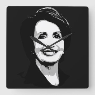 Nancy Pelosi stellen gegenüber Quadratische Wanduhr