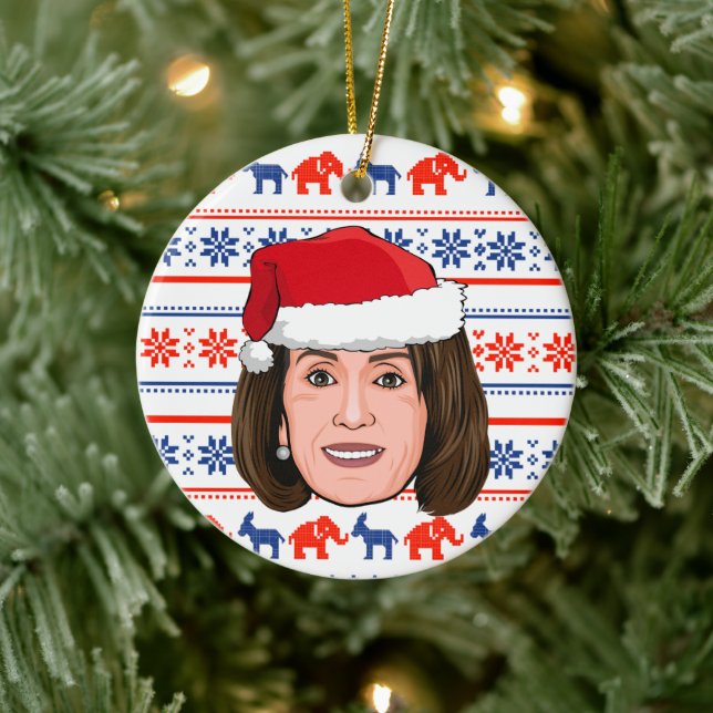 NANCY PELOSI Weihnachten Keramik Ornament (Baum)